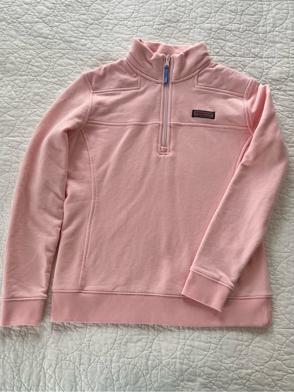 Vineyard Vines Pink Quarter-Zip Fleece Pullover